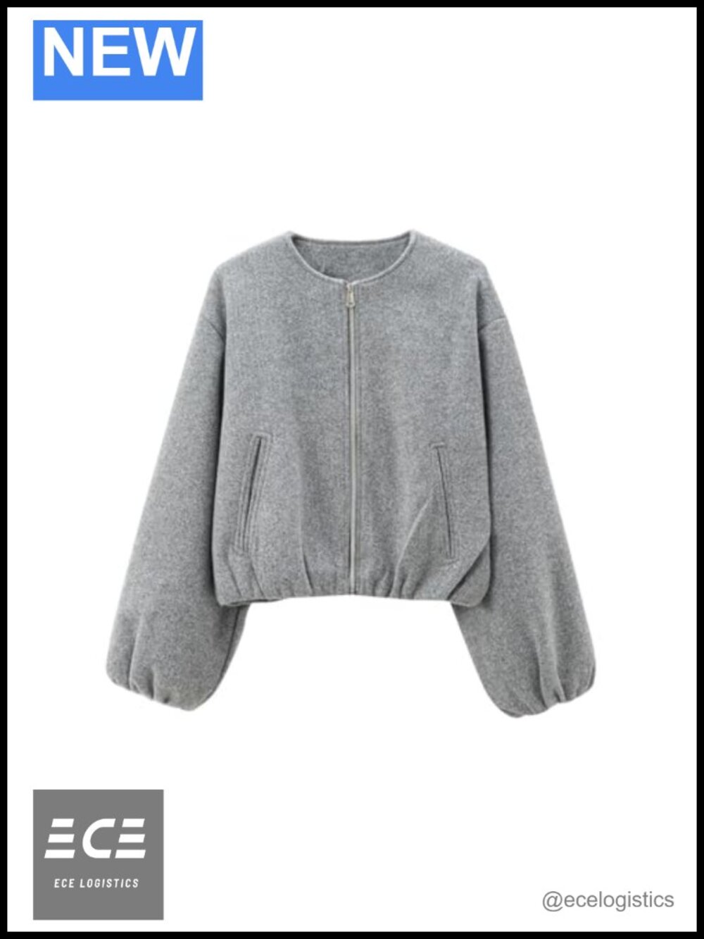 Womens Cropped Bomber Jacket Zip Up Loose Fit Casual Fall Outwear
